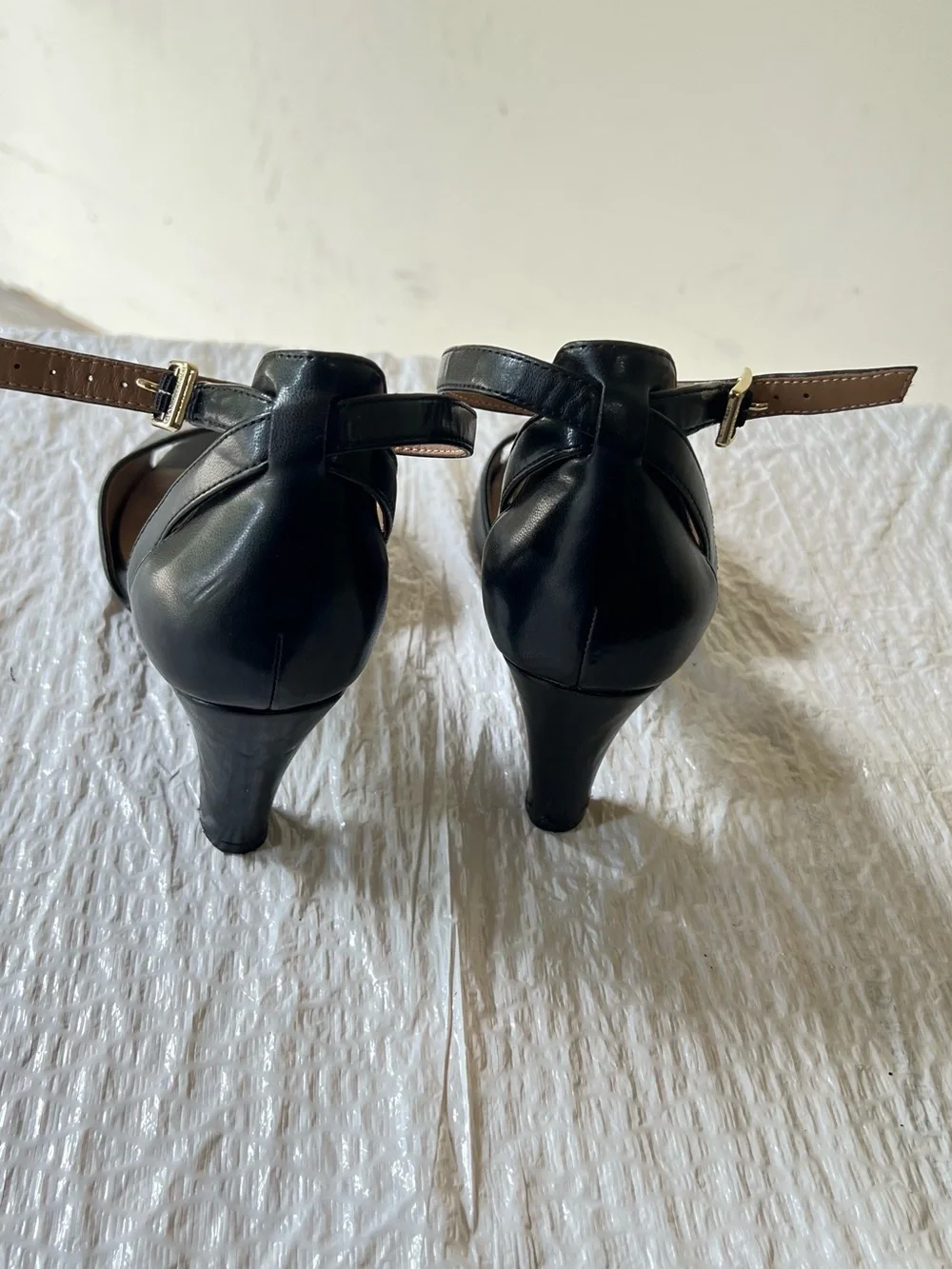 Giani Bernini Black Ankle-Strap Block Heel Sandals